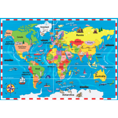 A4 "World Map" 50 Piece Wooden Puzzle      A4 "World Map" 50 Piece Wooden Puzzle